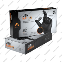 Перчатки одноразовые нитриловые JSN NATRIX (размер M, 50шт., черные)